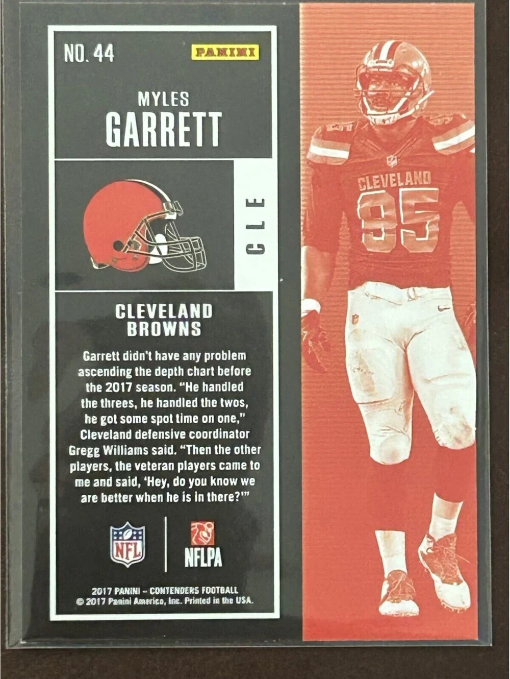 MYLES GARRETT ROOKIE 2017 PANINI CONTENDERS FOOTBALL SEASON TICKET NM RC